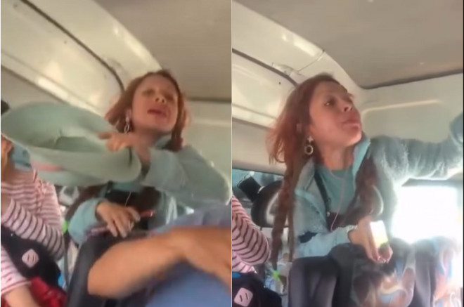 Momentos del altercado entre pasajeros en la combi de transporte público en Ixtapaluca