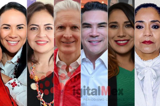 Alejandra del Moral, Ana Lilia Herrera, Alfredo del Mazo, Alejandro Moreno, Lizeth Sandoval, Ana Elena Medina.