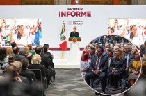Delfina Gómez acompaña a la Presidenta Claudia Sheinbaum en su Primer Informe de Gobierno.