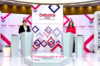 Alejandra del Moral y Delfina Gómez, se centraron en dar a conocer sus propuestas en cuatro bloques