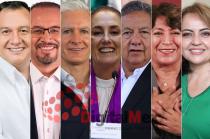 Óscar González, Omar Ortega, Alfredo del Mazo, Claudia Sheinbaum, Higinio Martínez, Delfina Gómez, Ana Lilia Herrera