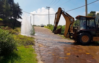 Repara CAEM fuga de agua potable; afectó a siete municipios