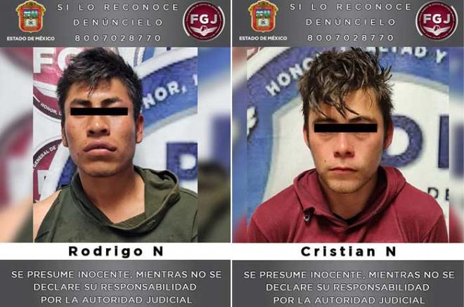 La captura de estos dos sujetos fue en el municipio de Villa Guerrero, donde se alertó sobre la presencia de sujetos armados