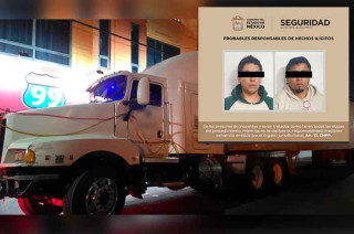 Policías estatales rescataron a un transportista secuestrado y detuvieron a dos sujetos en flagrancia.