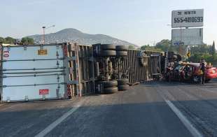 El accidente ocurrió en el kilómetro 18+400, con dirección a Pachuca