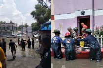 Personal del OPDM, Bomberos y autoridades estatales realizan labores de bombeo, limpieza y atención en Los Reyes Ixtacala tras las lluvias registradas en Tlalnepantla.