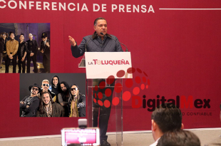 Ricardo Moreno Bastida, presidente municipal de Toluca, durante la conferencia “La Toluqueña”, donde se presentaron los detalles del Festival PrimaveRarte 2026.