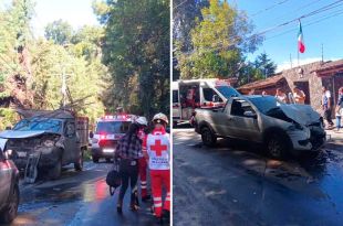 Fuerte encontronazo entre camionetas en Valle de Bravo-Avándaro deja heridos
