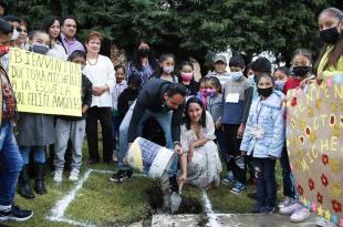 La primera obra inició en la escuela Primaria “Héroes de Chapultepec”.