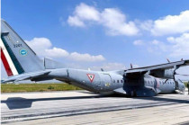 Avión CASA C-295 de la Fuerza Aérea Mexicana tras el aterrizaje de emergencia