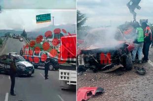 Brutal choque en la Toluca-Tenango deja personas prensadas