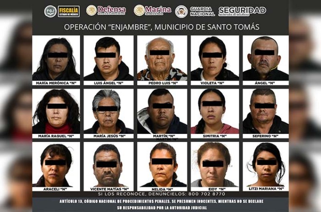 Los detenidos cuentan con investigaciones judicializadas por su probable grado de intervención en delitos como: extorsión agravada, robo con violencia, lesiones, cohecho, abuso de autoridad, daño en los bienes, así como la evasión de alias “Wicho”.