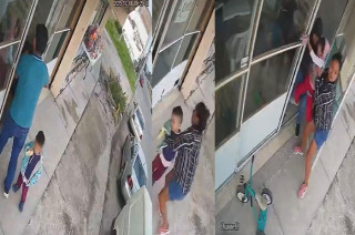 Momento en que menores son raptados en Ixtlahuaca