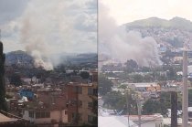 Densa columna de humo negro se eleva sobre Tultitlán tras el incendio en una recicladora.
