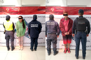 Eduardo “N” y Brenda “N” fueron detenidos en San Mateo Atenco tras una revisión en la que autoridades localizaron réplicas de arma de fuego