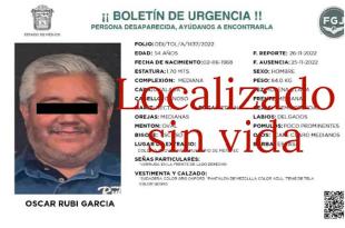 la víctima estaba desaparecida desde el pasado viernes 25 de noviembre.