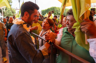 Pepe Couttolenc, dirigente estatal del PVEM, durante su intervención en la Tercera Asamblea Verde