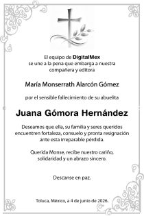 Esquela Juana Gómora Hernández