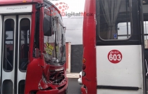 Toluca: chocan camiones de transporte público y dejan cuatro lesionados