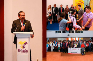 El Magistrado Presidente del Tribunal Superior de Justicia del Estado de México, Héctor Macedo García, encabezó la entrega de 1,269,933 pesos recaudados.