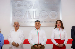 El presidente municipal, David Sánchez Isidoro, inauguró la remodelación del Auditorio Municipal, que ahora lleva el nombre de Auditorio Municipal "Claudio Muñoz Franco"