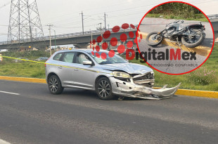 Un vehículo embistió a un motociclista en el municipio de San Mateo Atenco.
