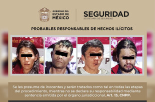 Al parecer, los detenidos, una mujer y tres hombres, podrían dedicarse al robo de vehículos, motocicletas y transeúntes.