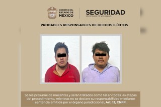Félix “N” de 23 años y Germán “N” de 20 años de edad, fueron trasladados a la Agencia del Ministerio Público correspondiste.