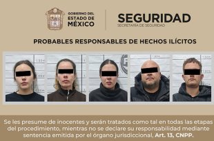 Cinco personas fueron detenidas durante un operativo en Valle de Bravo, donde autoridades aseguraron armas largas y sustancias con características de posibles drogas.