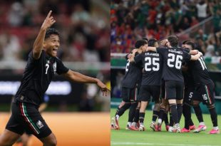 Luis Romo celebra junto a sus compañeros tras marcar el gol que dio a México la victoria sobre Corea del Sur.