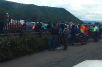 Integrantes del Consejo Rector de la Tortilla Tradicional  mantienen un bloqueo en la autopista México-Puebla