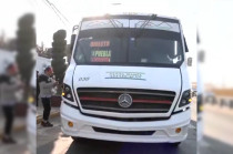 Unidad de transporte público de la ruta Santa María-Zaragoza, donde ocurrió el asalto armado sobre la autopista México-Puebla