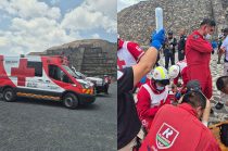 Paramédicos de la Cruz Roja brindaron atención a personas lesionadas y coordinaron traslados.