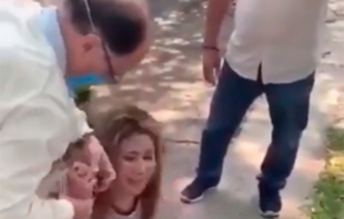 #Video: Momento en que notario del #Edomex agrede a su esposa