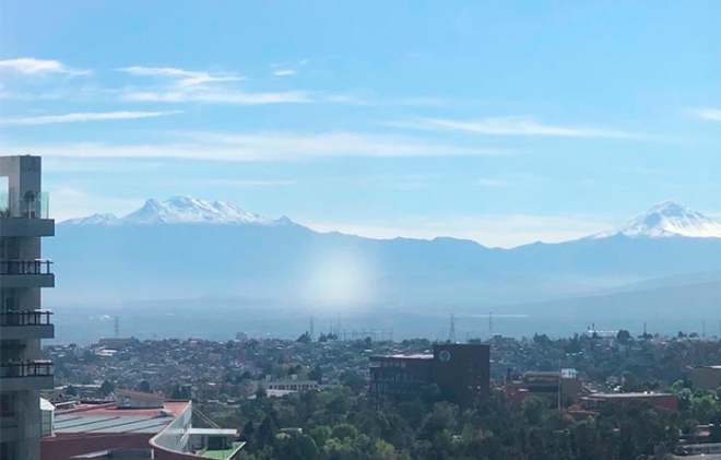 Lucen espectaculares los volcanes del #Popocatépetl e #Iztaccíhuatl