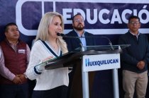 Romina Contreras destacó la reducción del analfabetismo en Huixquilucan durante su visita a la Secundaria Técnica 188.