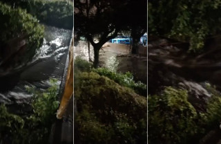 El canal de Cartagena se desbordó durante la madrugada de este viernes, dejando decenas de viviendas del barrio San Juan bajo aguas negras.