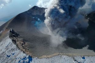 Volcán Popocatépetl vista desde un dron
