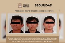 Jair “N”, de 26 años; José “N”, de 24, y Jeshua “N”, de 19, fueron trasladados ante el Ministerio Público en Chalco para determinar su situación jurídica.