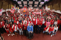Cristina Ruiz durante la toma de protesta de Red Jóvenes x México