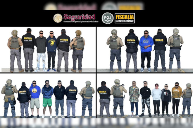 Personas detenidas durante los operativos realizados en Tultitlán y Coacalco por su presunta relación con homicidios y extorsión