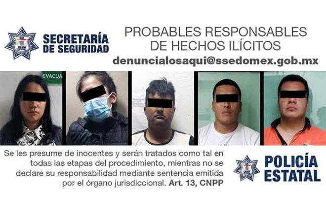 Se sospecha que la banda delictiva operaba en los municipios de Tultitlán, Ecatepec, Coacalco y Tlalnepantla.