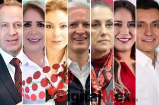 Eruviel Ávila, Caritina Saénz, Karla Cortés, Alfredo del Mazo, Claudia Sheinbaum, Lizeth Sandoval, Carlos González.