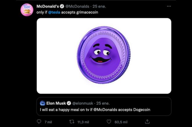 Respuesta de McDonald&#039;s a Elon Musk en Twitter