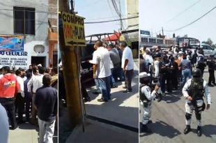 #Video #Xonacatlán: intentan desalojar a taxistas con la Guardia Nacional