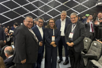 Azucena Cisneros durante la presentación del Segundo Informe de Delfina Gómez