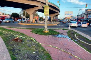 Un vehículo tipo Chevy salió de la carretera, subió  al camellón y  terminó chocando contra el poste de la cámara de video vigilancia