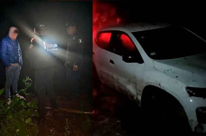Entre la oscuridad y la lluvia, policías de Alta Montaña localizaron a un joven que quedó varado en Temascaltepec tras seguir las indicaciones de su GPS.
