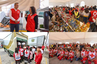 Estudiantes, académicos y personal administrativo de la UAEMéx participaron activamente en la colecta de víveres de la Cruz Roja Toluca-Metepec.