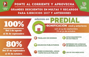Arranca campaña de regularización del Impuesto Predial en Toluca